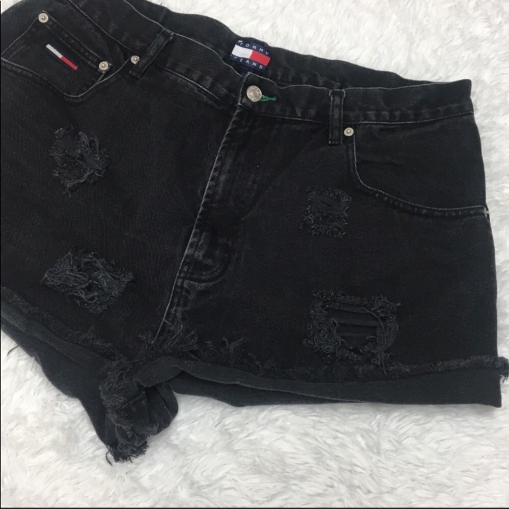 ❌SOLD❌ Vintage Tommy Distressed Cut Off Shor : B:7 - Picture 4 of 7